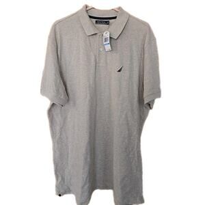 Nautical Polo Shirt Gray Mens Size XL New With Tags Oatmeal Color